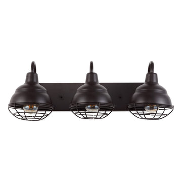 Levi 24.5" Industrial Farmhouse Iron LED Vanity - JONATHAN Y